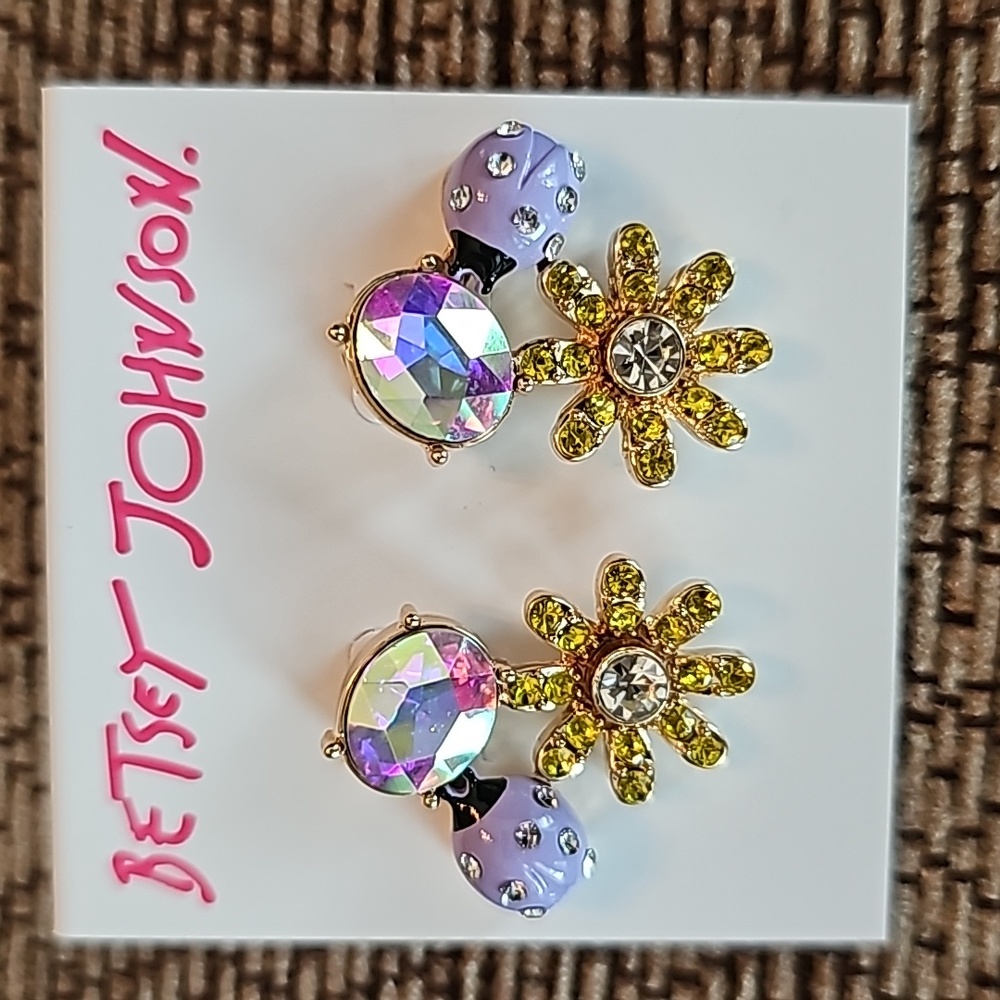 Betsey Johnson Ladybug Pedals Earrings